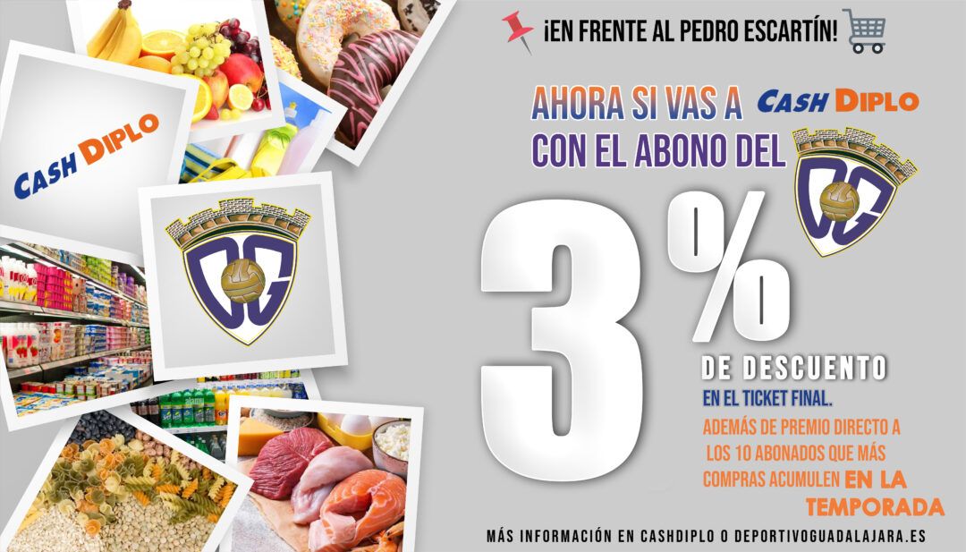 Gracias al grupo CashDiplo, referente del Cash & Carry a nivel nacional, todos los abonados del C.D. Guadalajara tendrán un 3% de descuento en todas sus compras