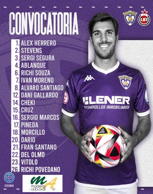 Convocatoria del C.D. Guadalajara para enfrentarse al Unión Adarve