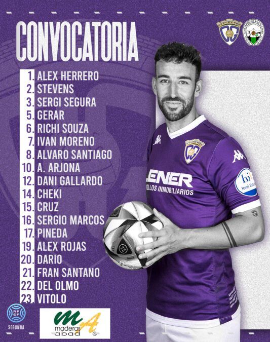 Convocatoria del C.D. Guadalajara para jugar frente al Atlético Paso