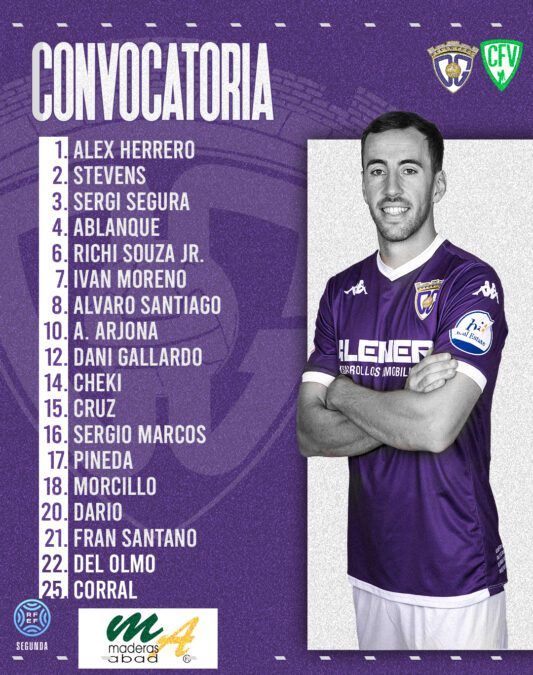 Convocatoria del C.D. Guadalajara para enfrentarse al C.F. Villanovense